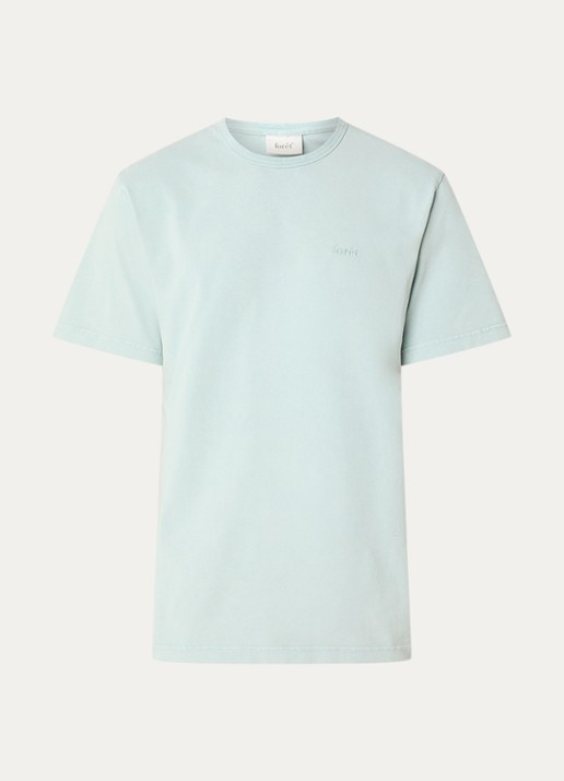 forét Oak T-shirt met logoborduring - voorkant lichtblauw