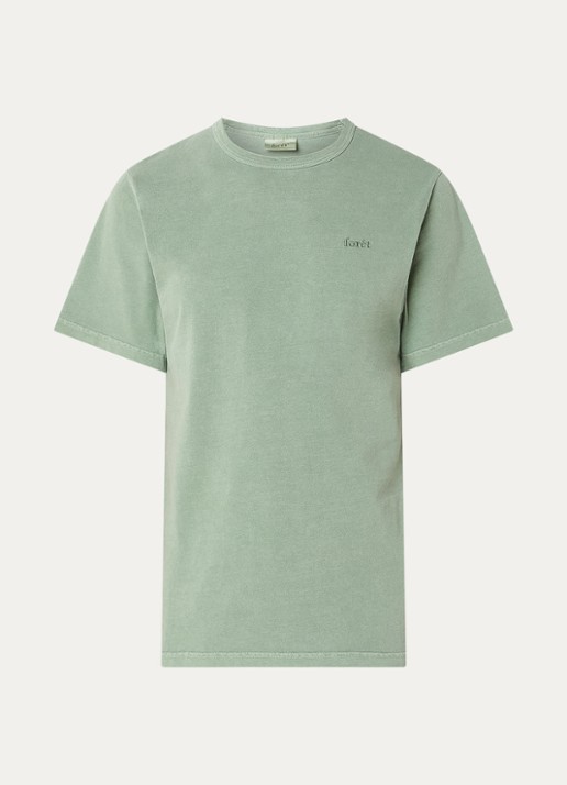 forét Oak T-shirt met logoborduring - voorkant lichtgroen