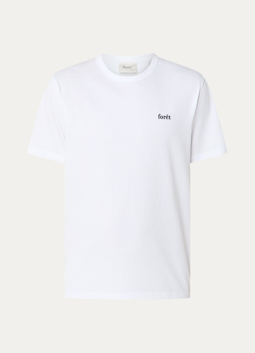 forét Oak T-shirt van  katoen met logoborduring - voorkant 2 wit