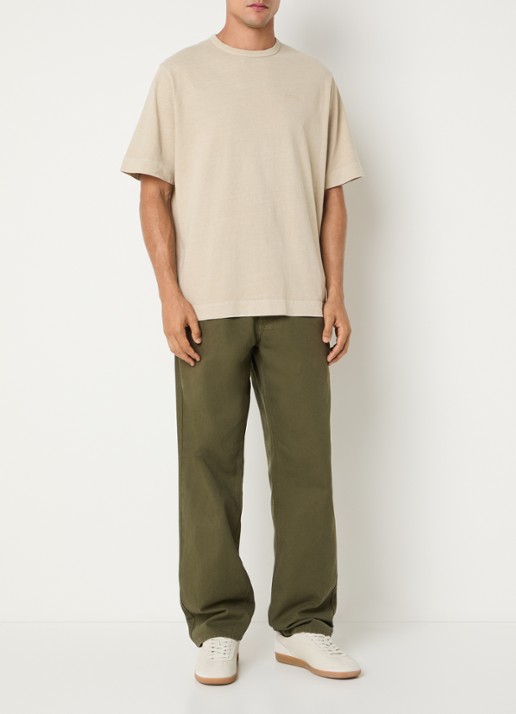 forét Park T-shirt met logoborduring - voorkant 3 khaki