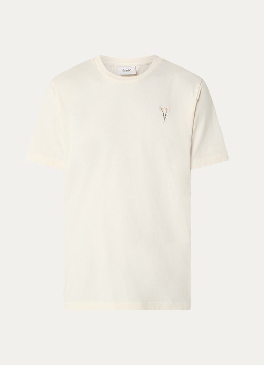 forét Posy T-shirt met ronde hals - voorkant 2 beige