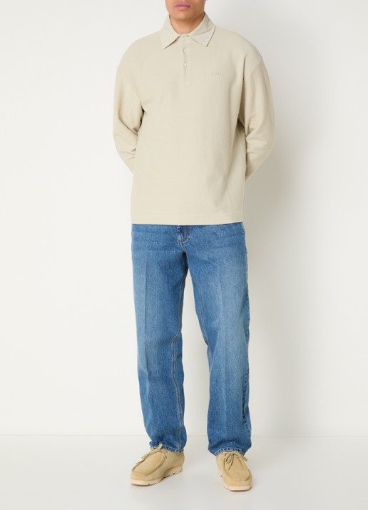 forét Regular fit polo met structuur - voorkant 3 beige