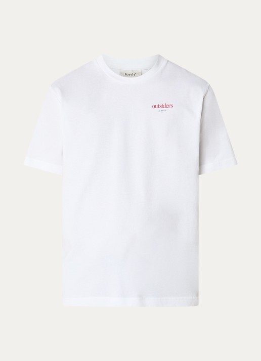 forét T-shirt met front- en backprint - voorkant wit