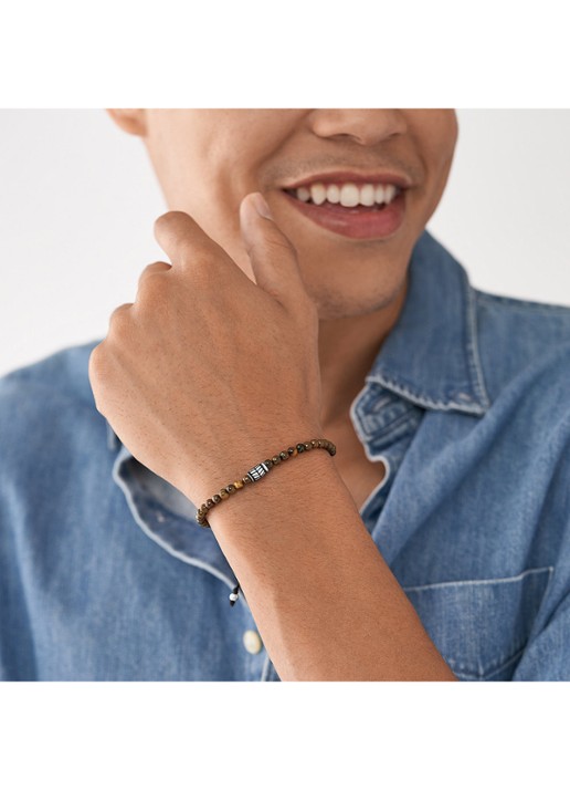 Fossil Armband met kralen JF04413040 - detail 4 bruin