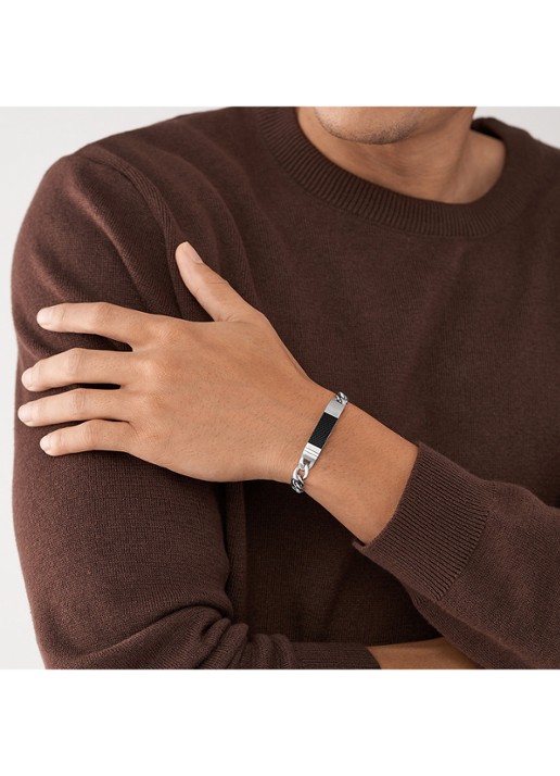 Fossil Armband met logo JF04411040 - detail 4 zilver