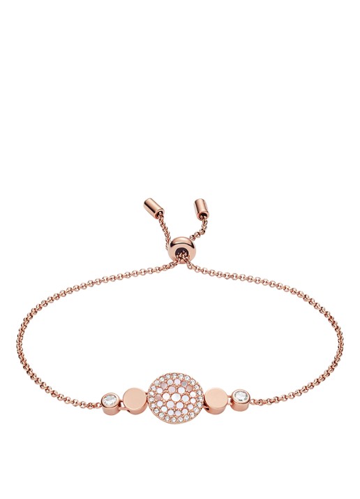 Fossil Armband met parelmoer JF02905791 - voorkant roségoud