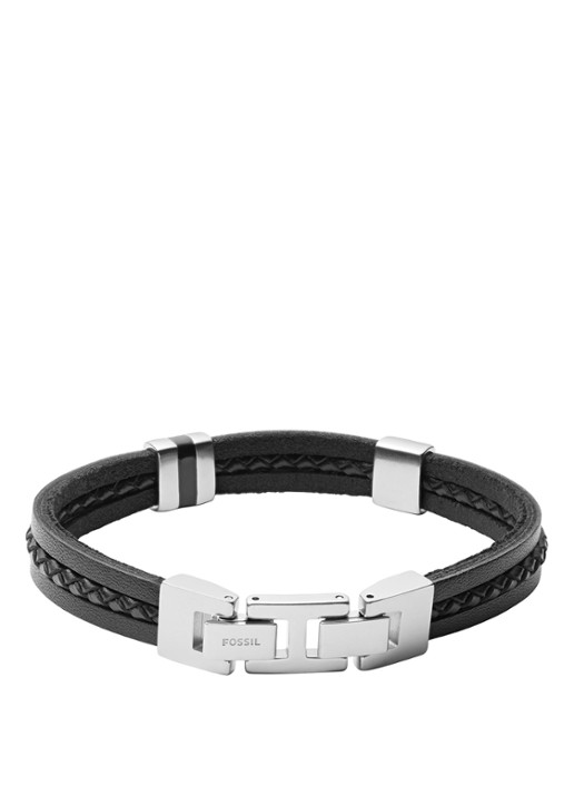 Fossil Armband van leer JF03686040 - voorkant 2 zwart