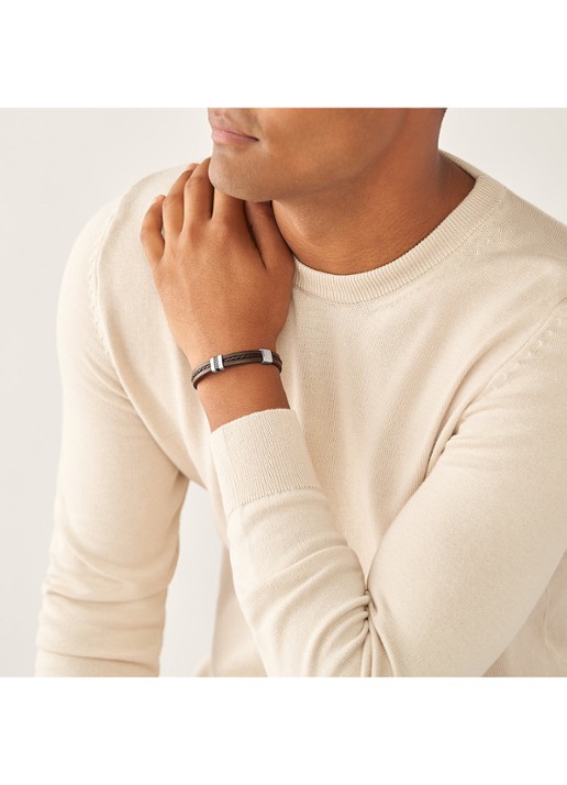 Fossil Armband van leer JF04133040 - detail 5 bruin