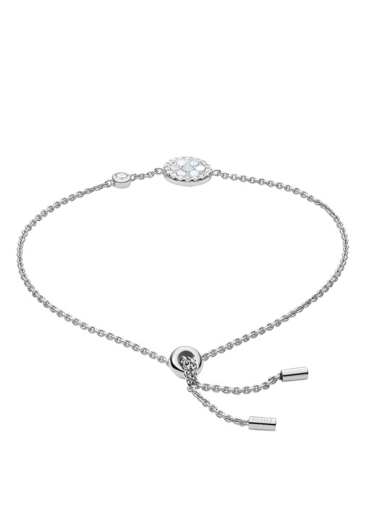 Fossil Armband van zilver met parelmoer JFS00519040 - detail zilver