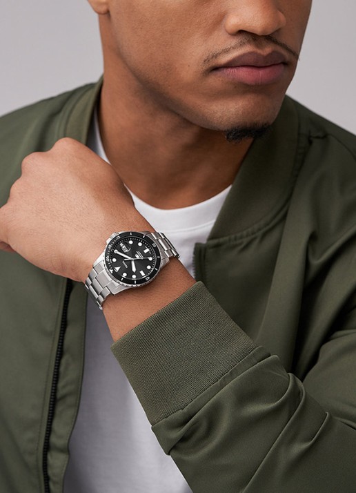 Fossil Blue Dive horloge FS6032 - voorkant 2 zilver