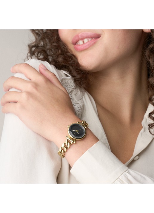 Fossil Carlie horloge ES5440 - detail 6 goud