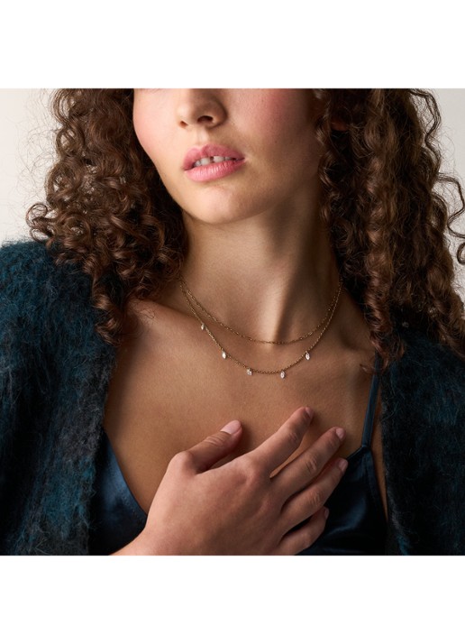 Fossil Ellis ketting  JF04894710 - detail 4 goud