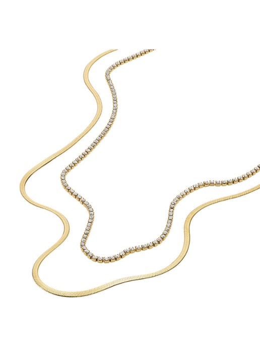 Fossil Ellis ketting JF04939710 - detail goud