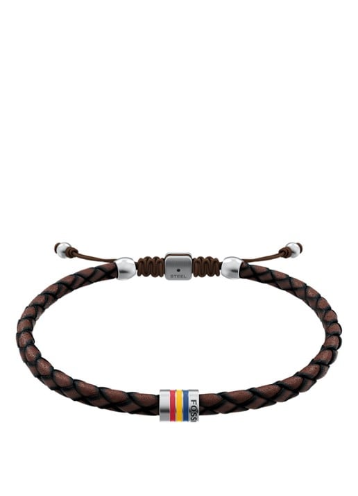 Fossil Everett armband van geweven leer JF05022040