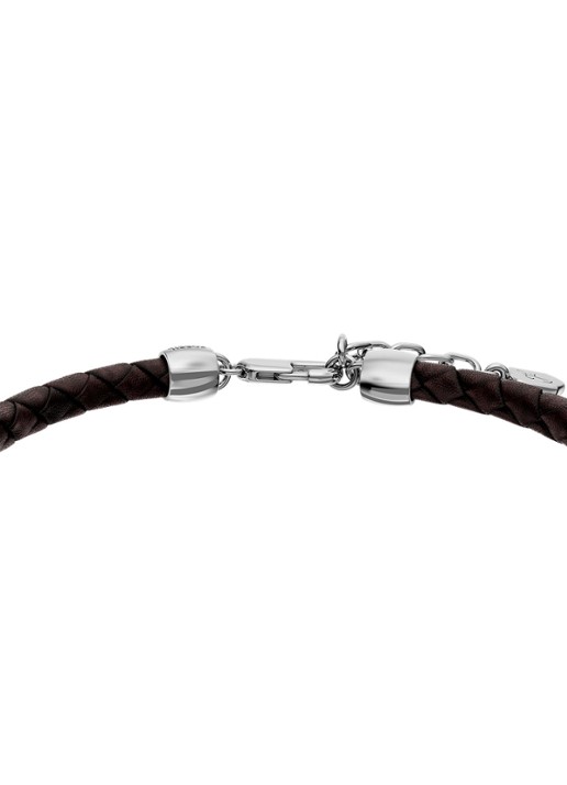 Fossil Everett  armband van geweven leer JF05023040 - detail 2 bruin