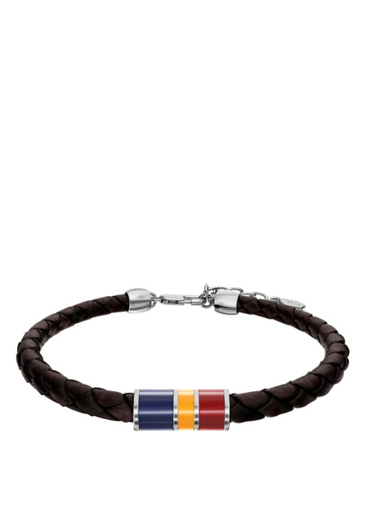 Fossil Everett armband van geweven leer JF05023040