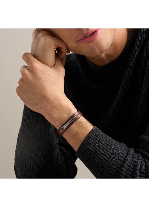 Fossil  Everett armband van leer JF05025040 - detail 6 bruin