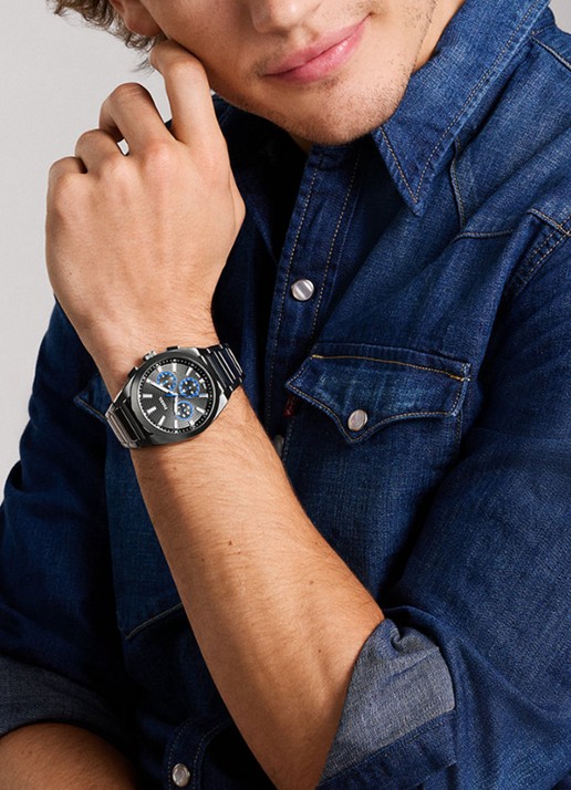 Fossil Everett horloge FS6107 - detail 4 donkergrijs