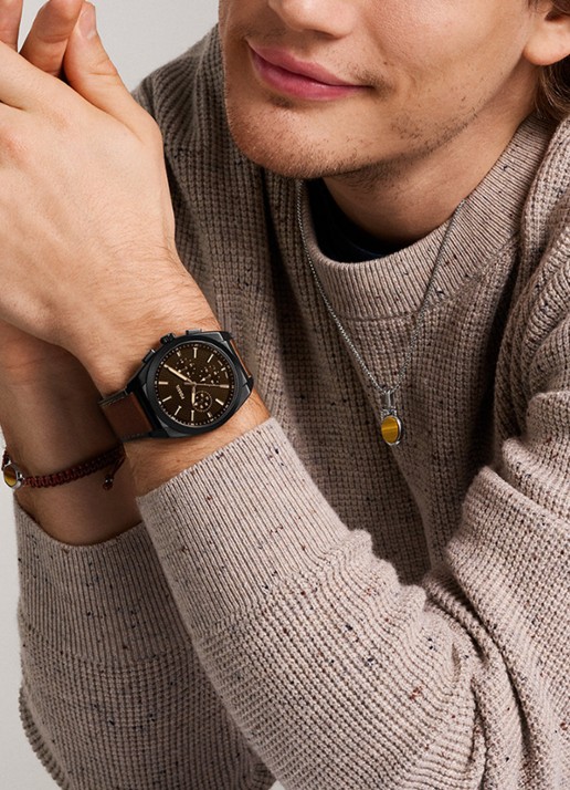 Fossil Everett horloge FS6108 - detail 3 antraciet