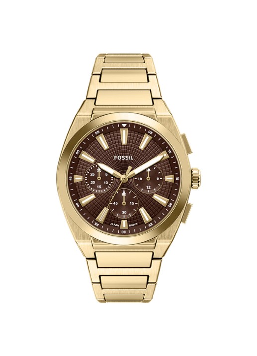 Fossil Everett horloge FS6184 - voorkant 6 goud