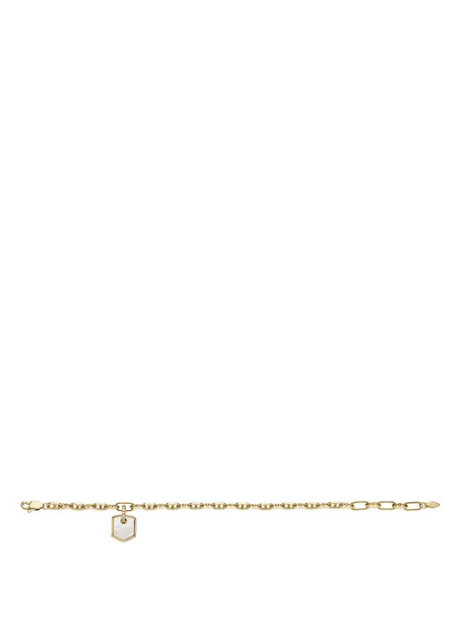 Fossil Heritage bedelarmband met parelmoer en agaat JA7210710 - detail 5 goud
