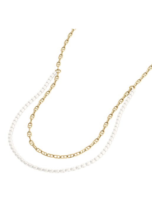 Fossil Heritage ketting verguld  JA7321710 - detail goud