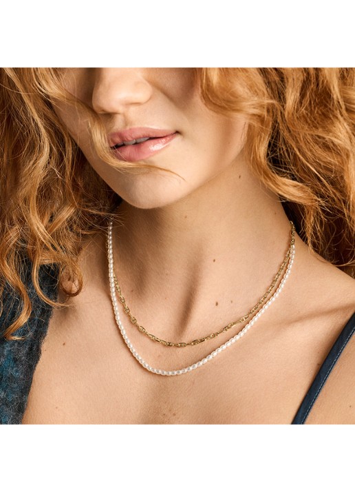 Fossil Heritage ketting verguld  JA7321710 - detail 4 goud