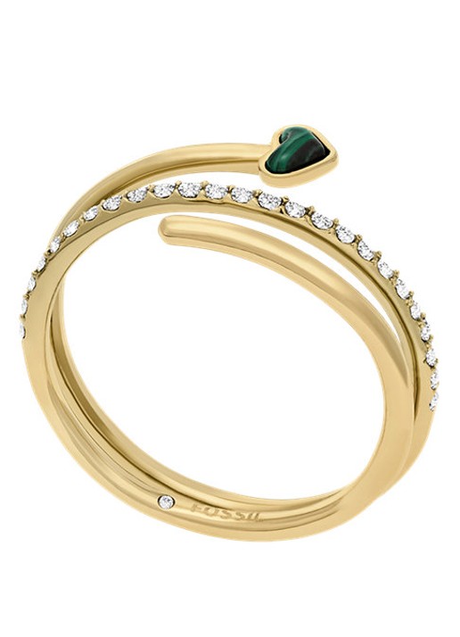 Fossil Jewelry ring met malachiet JF04860710 - detail 2 goud