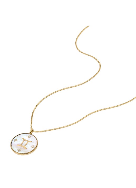 Fossil Ketting met hanger JF04840710 - detail goud