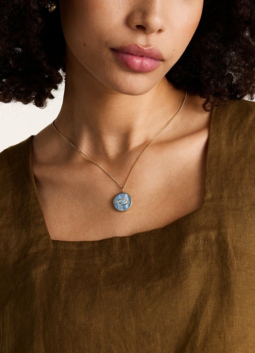 Fossil Ketting met hanger JF04841710 - detail 5 goud