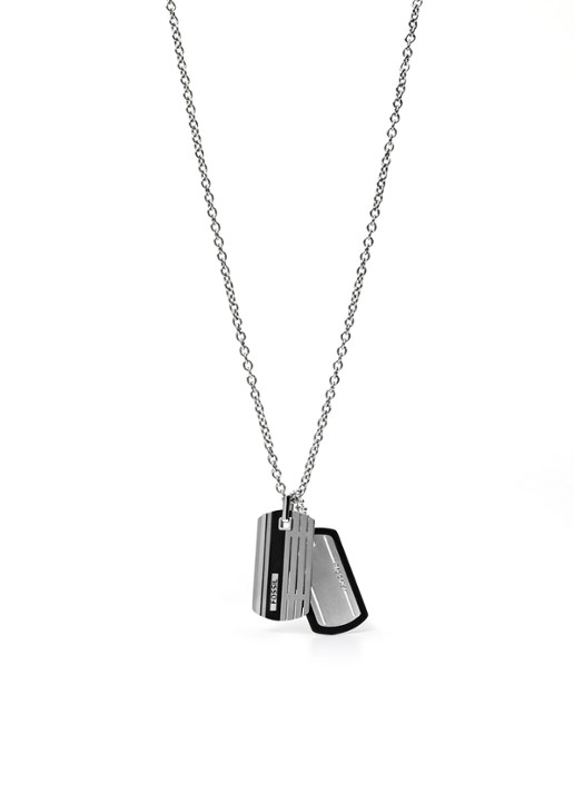 Fossil Ketting met hanger - voorkant antraciet