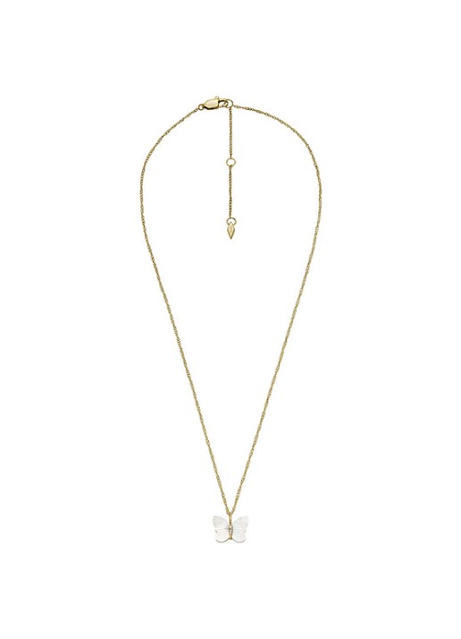 Fossil Ketting met kristal JF04424710 - voorkant 2 goud