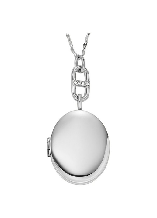 Fossil Ketting met kristal JF04427040 - detail 4 zilver