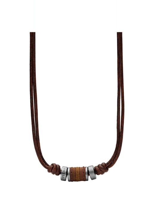 Fossil Ketting van leer JF00899797 - voorkant bruin