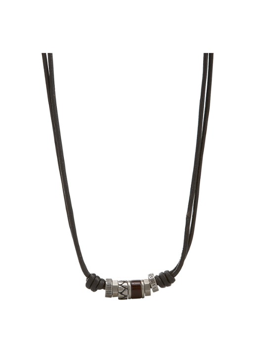 Fossil Ketting van leer met kralen JF84068040