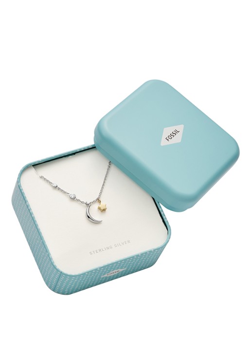 Fossil Ketting van sterling zilver JFS00432998 - voorkant zilver