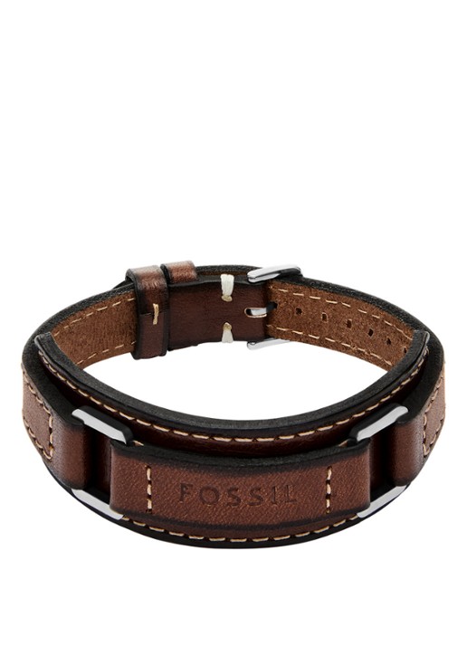 Fossil Machine armband van leer JF04941040 - voorkant bruin