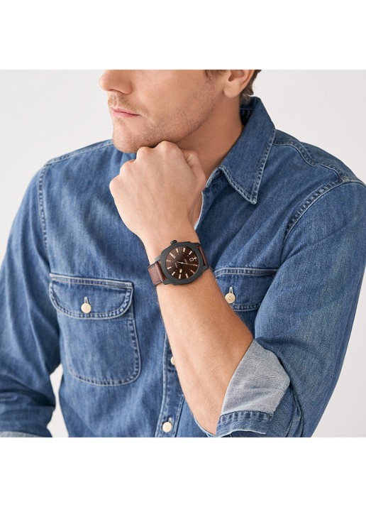 Fossil Machine horloge FS5972 - detail 3 zwart