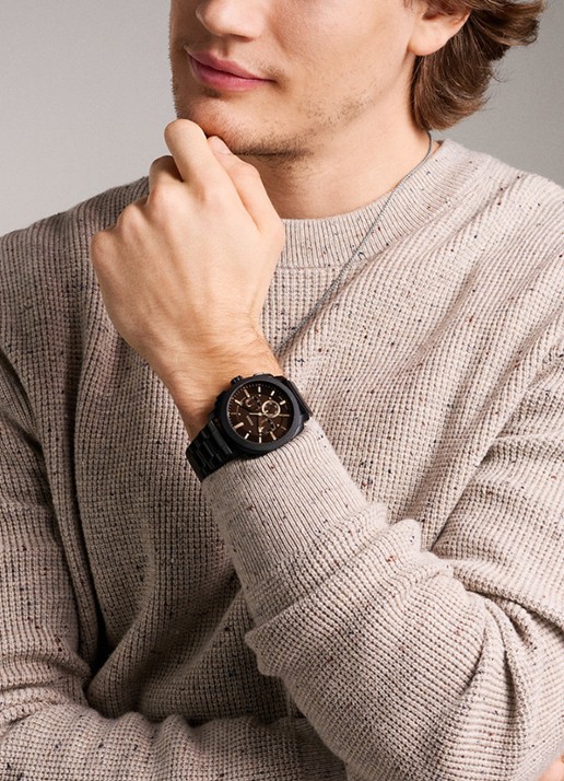 Fossil Machine horloge FS6097 - detail 4 zwart