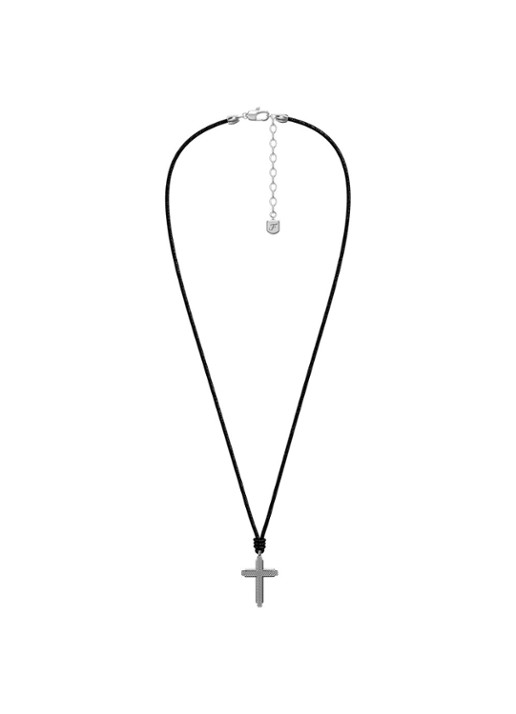 Fossil Machine ketting van leer JF05006040 - detail 3 zwart
