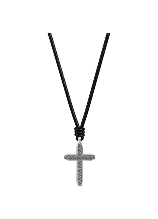 Fossil Machine ketting van leer JF05006040 - detail 5 zwart