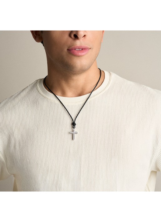 Fossil Machine ketting van leer JF05006040 - detail 6 zwart