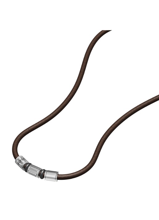 Fossil Machine ketting van leer JF05007998 - detail 2 bruin
