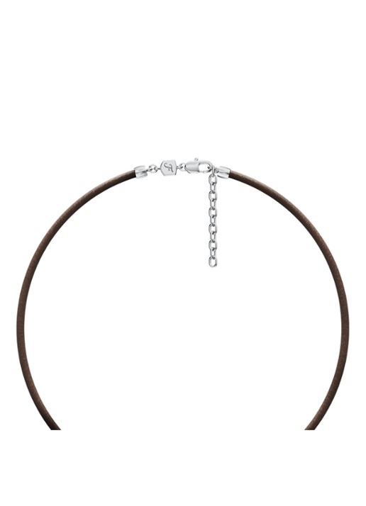 Fossil Machine ketting van leer JF05007998 - detail 4 bruin