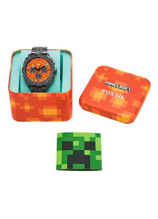 Fossil Minecraft horloge LE1251 - Limited Edition - detail 4 antraciet
