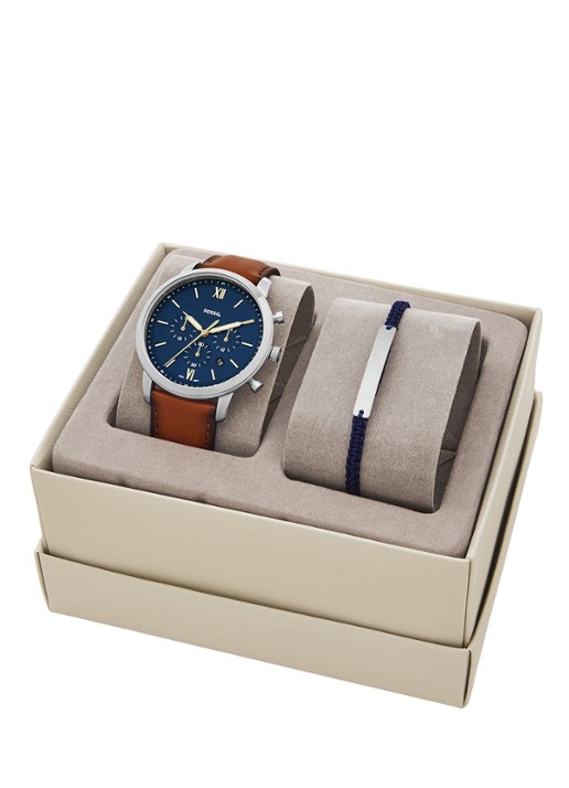 Fossil Neutra Chrono Horloge set 2-delig FS5708SET - detail 4 zilver