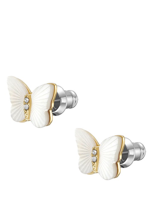 Fossil Oorknopjes met kristal JF04422710 - detail 4 goud