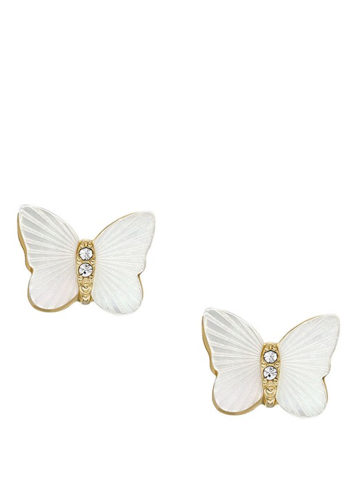 Fossil Oorknopjes met kristal JF04422710