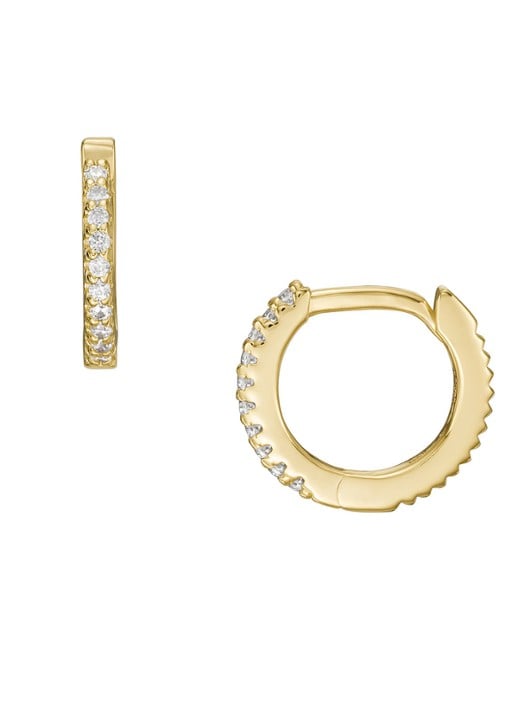Fossil Oorringen van zilver met zirkonia JFS00630710