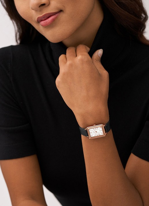 Fossil Raquel horloge ES5310 - voorkant 6 roségoud